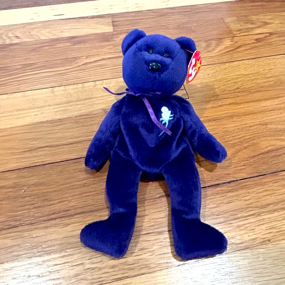 RARE VINTAGE PRINCESS DIANA TY BEANIE BABY BEAR “Princess” 🐻